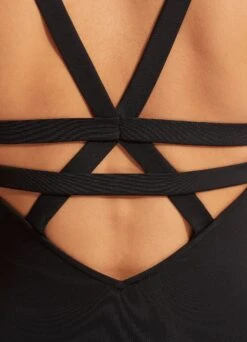 Seafolly Collective Deep V One Piece - Black -Bikini Sales Store 10634 942 Black 5