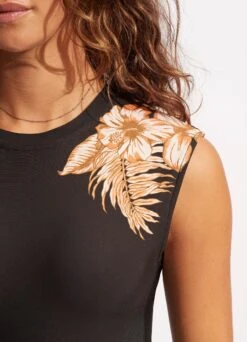 Castaway Cap Sleeve One Piece - Black -Bikini Sales Store 10710 980 Black 5