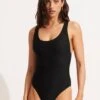 Essentials Retro Tank Maillot - Black -Bikini Sales Store 10761 640 Black 1