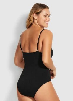 Seafolly Quilted One Piece - Black -Bikini Sales Store 10792 065 Black 3
