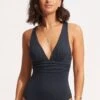 Seafolly Collective Cross Back One Piece - True Navy
