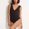 Seafolly Collective V Neck One Piece -Bikini Sales Store 11003 942 Black 2