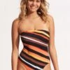 Sun Stripe DD Bandeau One Piece - Black 2 Sun Stripe DD Bandeau One Piece - Black -Bikini Sales Store 11011DD947 Black 1