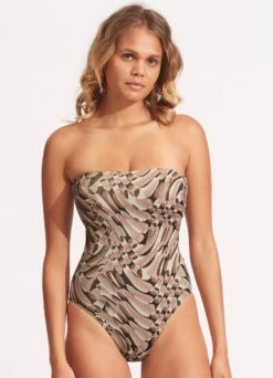 Poolside DD Bandeau One Piece - Sepia 8 Poolside DD Bandeau One Piece - Sepia -Bikini Sales Store 11011DD954 Sepia 2