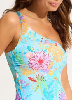 Under The Sea One Shoulder One Piece - Blue Mist -Bikini Sales Store 11014 061 Blue 20Mist 6