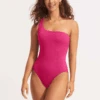 Sea Dive One Shoulder One Piece - Fuchsia Rose -Bikini Sales Store 11014 861 FuchsiaRos 3