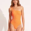 Sea Dive One Shoulder One Piece - Spicy Orange 2 Sea Dive One Shoulder One Piece - Spicy Orange -Bikini Sales Store 11014 861 SpicyOrang 3