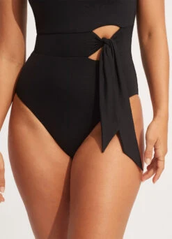 Seafolly Collective Tie Waist One Piece -Bikini Sales Store 11027 942 Black 10