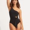 Seafolly Collective Tie Waist One Piece 1 Seafolly Collective Tie Waist One Piece -Bikini Sales Store 11027 942 Black 7