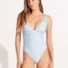 Summer Crush V Neck One Piece - Powder Blue 1 Summer Crush V Neck One Piece - Powder Blue -Bikini Sales Store 11041 035 PowderBlue 3