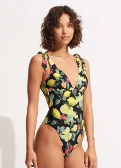 Lemoncello V Neck One Piece - Black -Bikini Sales Store 11041 945 Black 3