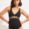 Sun Stripe One Piece - Black -Bikini Sales Store 11051 947 Black 1