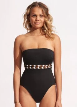 Sun Stripe DD Bandeau One Piece - Black 8 Sun Stripe DD Bandeau One Piece - Black -Bikini Sales Store 11053DD947 Black 2