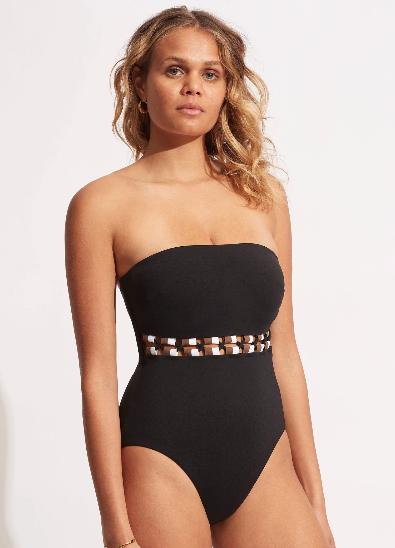 Sun Stripe DD Bandeau One Piece - Black 5 Sun Stripe DD Bandeau One Piece - Black - Image 3