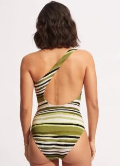 Sun Stripe One Shoulder One Piece - Avocado 13 Sun Stripe One Shoulder One Piece - Avocado -Bikini Sales Store 11054 947 Avocado 4