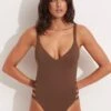 Seafolly Collective Gathered Strap One Piece - Tiramisu 1 Seafolly Collective Gathered Strap One Piece - Tiramisu -Bikini Sales Store 11055 942 Tiramisu 1