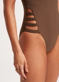 Seafolly Collective Gathered Strap One Piece - Tiramisu -Bikini Sales Store 11055 942 Tiramisu 5