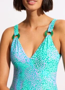 Sea Skin V Neck One Piece - Vivid Green -Bikini Sales Store 11061 064 VividGreen 6