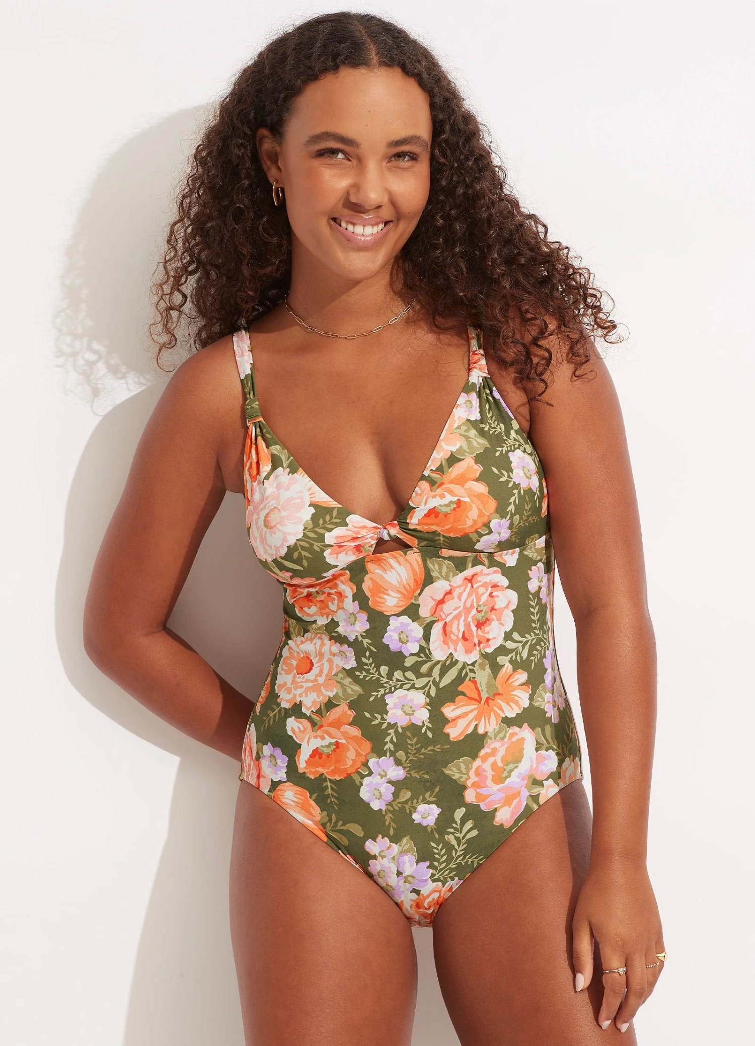 Paradise Garden Tab Front One Piece - Avocado 4 Paradise Garden Tab Front One Piece - Avocado - Image 2