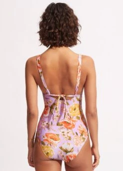 Paradise Garden Tab Front One Piece - Lilac -Bikini Sales Store 11063 960 Lilac 4