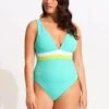 Slice Of Splice Deep V Neck One Piece - Lime Burst -Bikini Sales Store 11067 990 Lime 20Burst 1