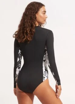 Summer Of Love Zip Front Surfsuit - Black 9 Summer Of Love Zip Front Surfsuit - Black -Bikini Sales Store 11068 928 Black 4