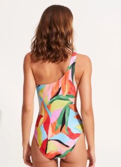 Tropfest Reversible One Shoulder One Piece - Aquamarine -Bikini Sales Store 11070 978 Aquamarine 7