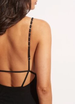 Second Wave V Neck One Piece - Black -Bikini Sales Store 11071 968 Black 5