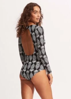 Corsica V Neck Long Sleeve Surfsuit - Black -Bikini Sales Store 11074 810 Black 5