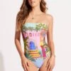 On Vacation Bandeau One Piece - Azure -Bikini Sales Store 11099 022 Azure 3