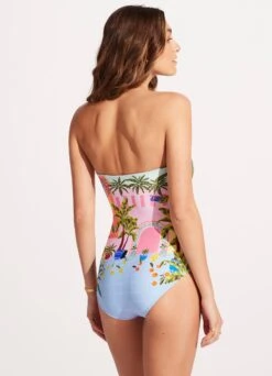 On Vacation Bandeau One Piece - Azure -Bikini Sales Store 11099 022 Azure 5