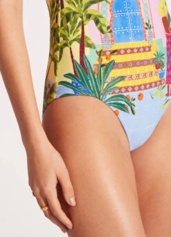 On Vacation Bandeau One Piece - Azure -Bikini Sales Store 11099 022 Azure 6