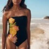 Summer Salt Bandeau One Piece - Black