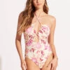 Silk Road Lace Up Bandeau One Piece - Parfait Pink -Bikini Sales Store 11104 020 ParfaitPnk 3