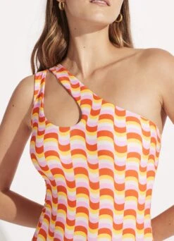 Modern Take One Shoulder Keyhole One Piece - Mandarin -Bikini Sales Store 11109 021 Mandarin 6