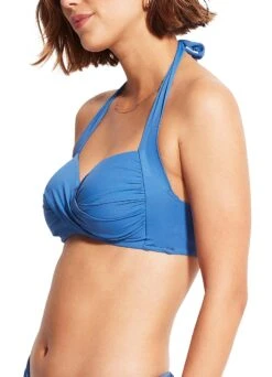 Seafolly Twist Soft Cup Halter - Marina Blue -Bikini Sales Store 30806 065 MarinaBlu 5