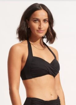 Seafolly Collective Twist Soft Cup Halter -Bikini Sales Store 30806 942 Black 3