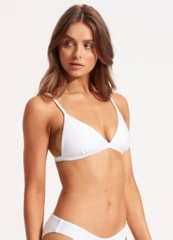 Essentials Fix Tri Bra- White -Bikini Sales Store 30969 640 White 3