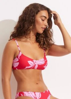 Fleur De Bloom Bralette - Chilli Red