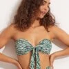 Wild At Heart Twist Tie Front Bandeau - Evergreen