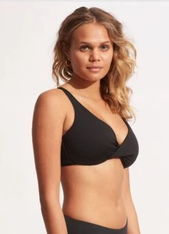 Seafolly Collective Wrap Front F Cup Bra - Black 8 Seafolly Collective Wrap Front F Cup Bra - Black -Bikini Sales Store 31219F 942 Black 3