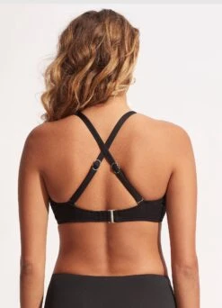 Seafolly Collective Wrap Front F Cup Bra - Black 9 Seafolly Collective Wrap Front F Cup Bra - Black -Bikini Sales Store 31219F 942 Black 4