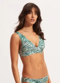 Wild At Heart "V" Neck Crop Top - Evergreen -Bikini Sales Store 31266 988 Evergreen 3