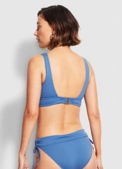 Seafolly "V" Neck Crop Top - Marina Blue 8 Seafolly "V" Neck Crop Top - Marina Blue -Bikini Sales Store 31297 065 MarinaBlu 3