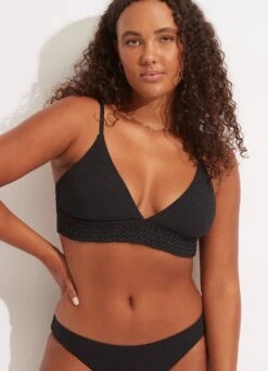 Willow Banded Bralette - Black -Bikini Sales Store 31326 924 Black 7