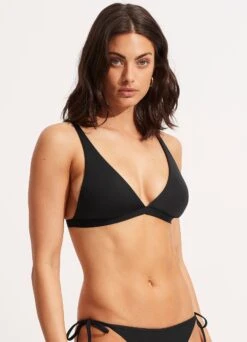 Seafolly Collective Longline Tri -Bikini Sales Store 31329 942 Black 3