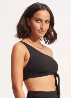 Seafolly Collective One Shoulder Top 8 Seafolly Collective One Shoulder Top -Bikini Sales Store 31342 942 Black 4