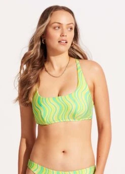 Mod Squad DD Scoop Neck Halter - Lime Burst 8 Mod Squad DD Scoop Neck Halter - Lime Burst -Bikini Sales Store 31368DD050 Lime 20Burst 4