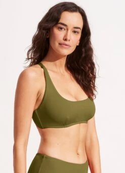 Seafolly Collective DD Scoop Neck Halter Top - Avocado 9 Seafolly Collective DD Scoop Neck Halter Top - Avocado -Bikini Sales Store 31368DD942 Avocado 3