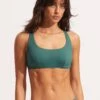 Seafolly Collective DD Scoop Neck Halter Top - Evergreen -Bikini Sales Store 31368DD942 Evergreen 1
